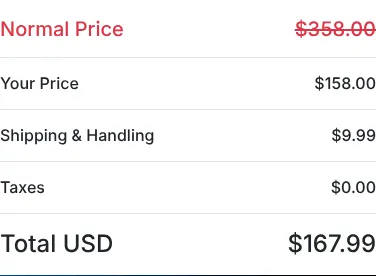 VapoFil 2-bottle order summary at checkout, October 12, 2026